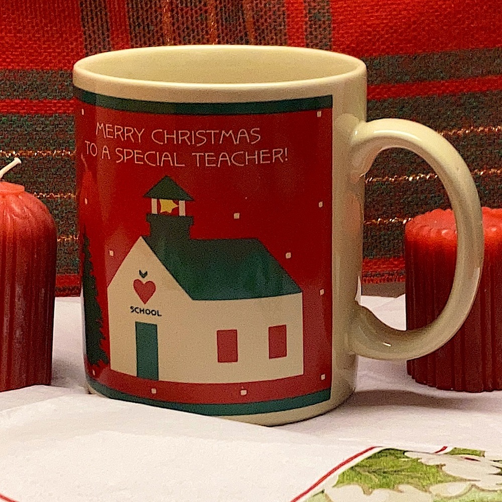Hallmark Brand Vintage Christmas Teacher mug